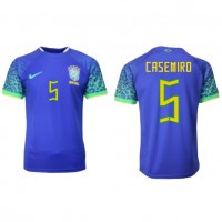 Brazil Casemiro #5 Replica Away Shirt World Cup 2022 Short Sleeve